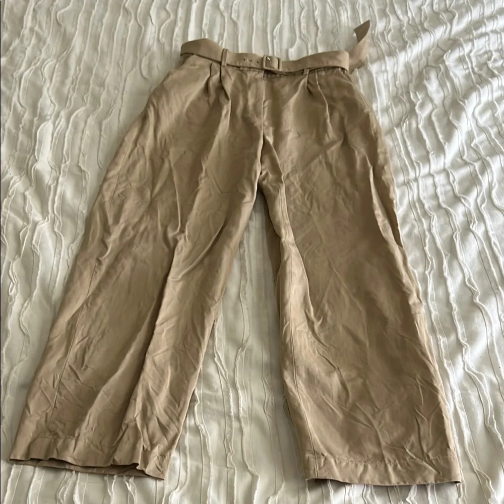 & Other Stories Khaki Pants with Belt - Picture 1 of 9